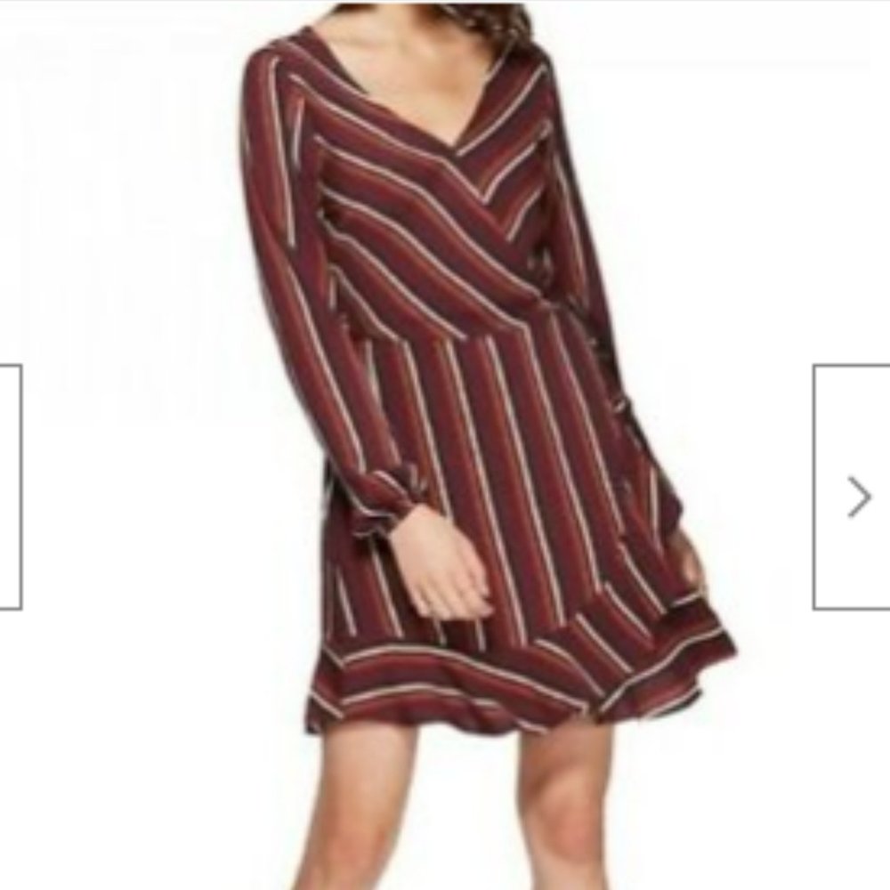 *Sale Xhilaration Women's Striped Wrap Mini Dress S